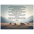 Modern Psalm 23 Scripture on a large 24x32 aluminum metal wall print for high-end Christian home decor.