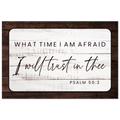 Large 24x36 Psalm 56:3 metal wall art print featuring modern "Trust in God" scripture for a bedroom or nursery.