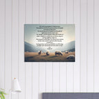 Modern Psalm 23 Scripture on a large 24x32 aluminum metal wall print for high-end Christian home decor.